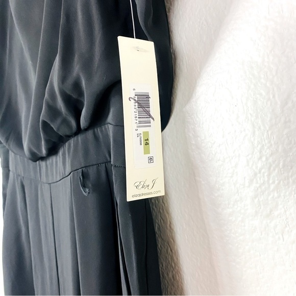 Eliza J Blake Black Cap Sleeve Wide Leg Jumpsuit Size 14 - Picture 7 of 11